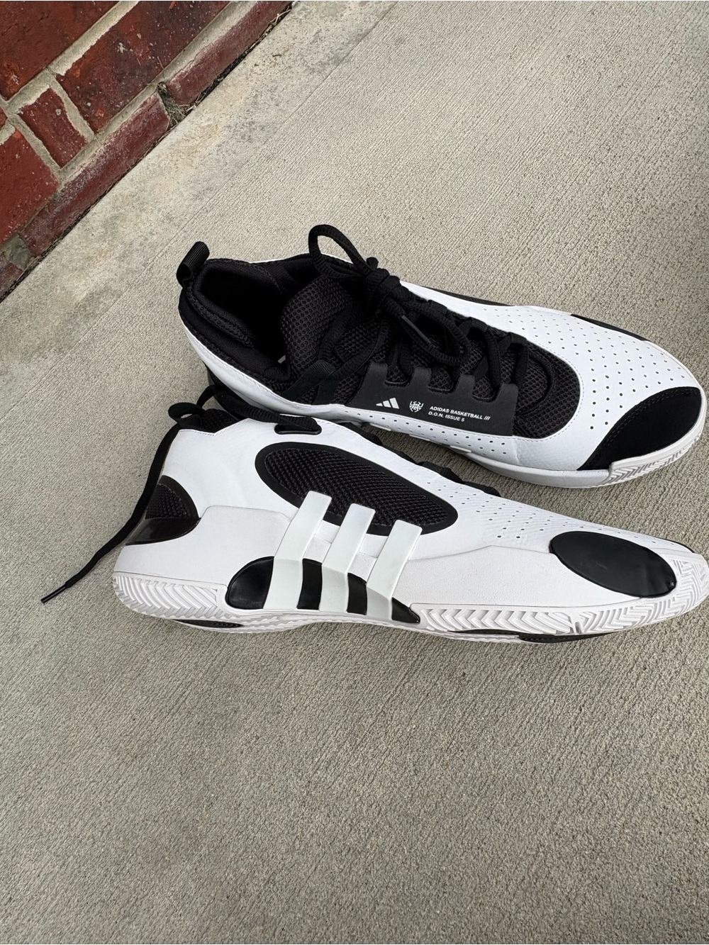 adidas White and Black Low-Top Training Sneakers